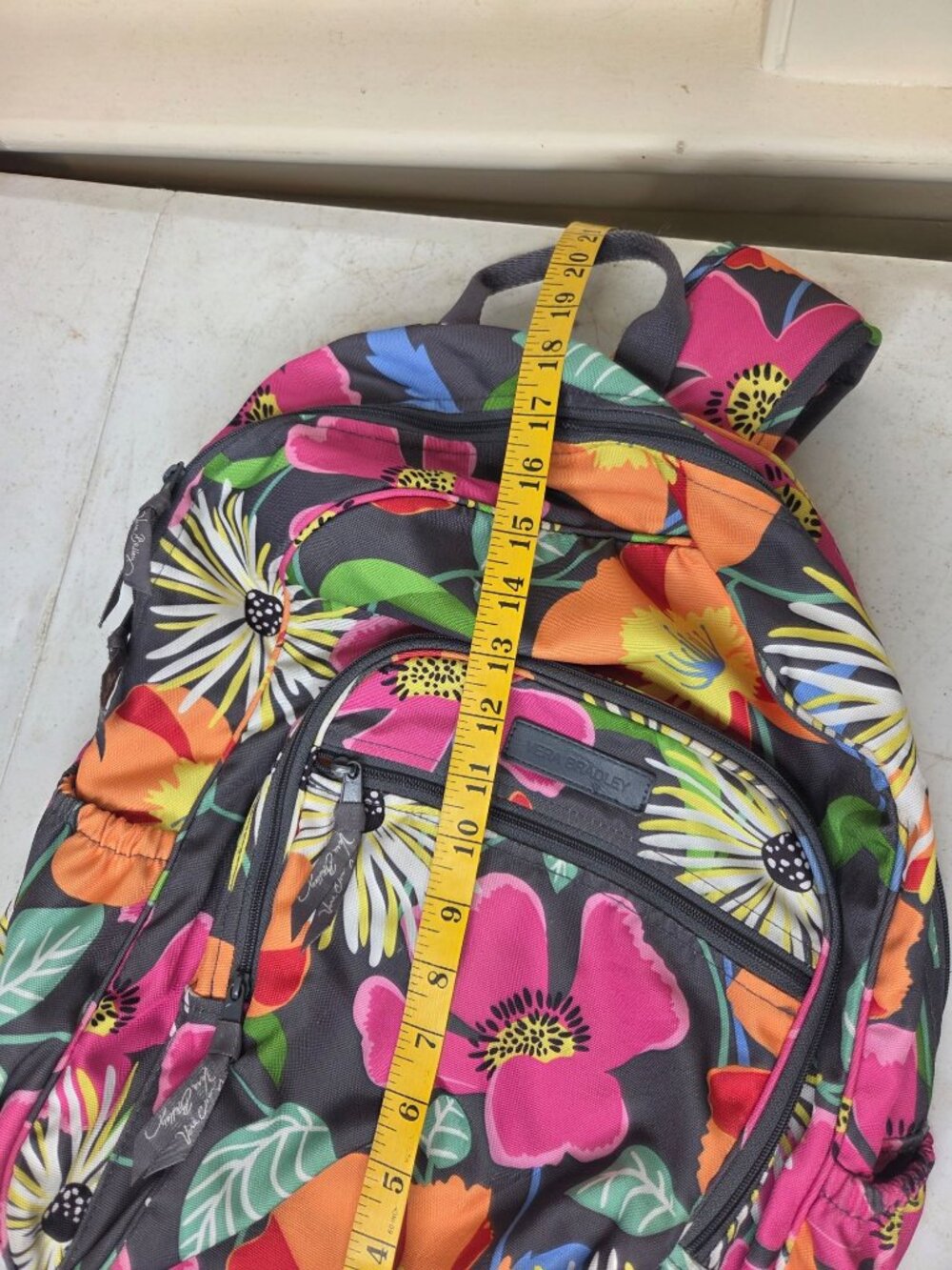 Vera Bradley Lighten up Campus Floral Backpack JAZZY BLOOMS water resistant - Picture 5 of 8